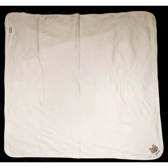 Oshkosh Critters Woodland Friends Cotton Bear Blanket Beige Brown Stripe Baby - Picture 3 of 5